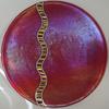 "Aboriginal Travels" Bowl -2012
Garnet Red Glass w/Stinger & Dichroic Inclusions.  
14" diameter

