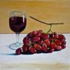 "Wine & Grapes" -2013 (from the "Pairs" series)
Oil on Board / 8" x 8"
